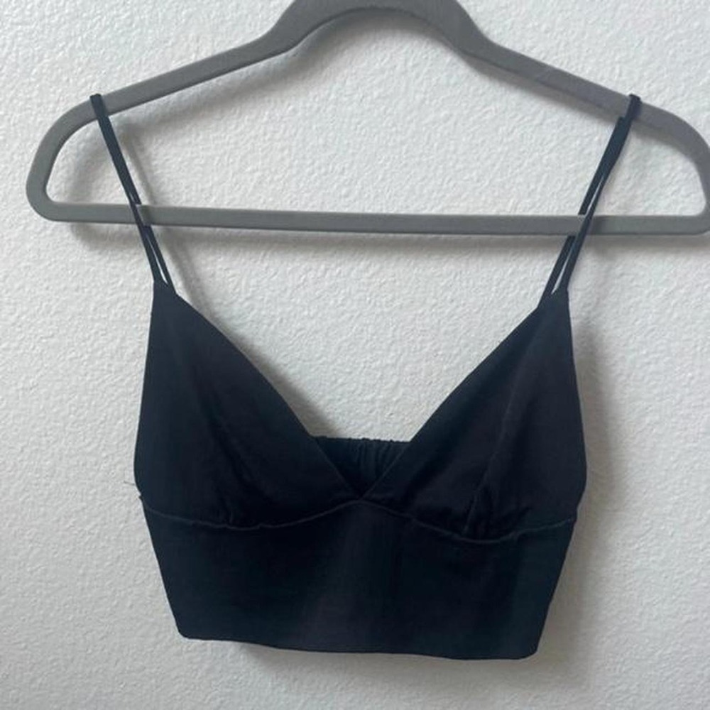 Zara black sleeveless crop top